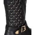 thumbnail image 4 of Bumper Nowa-01 New Women PU Quilt Stud Buckle Ankle Strap Mid Calf Riding Boots, 4 of 5