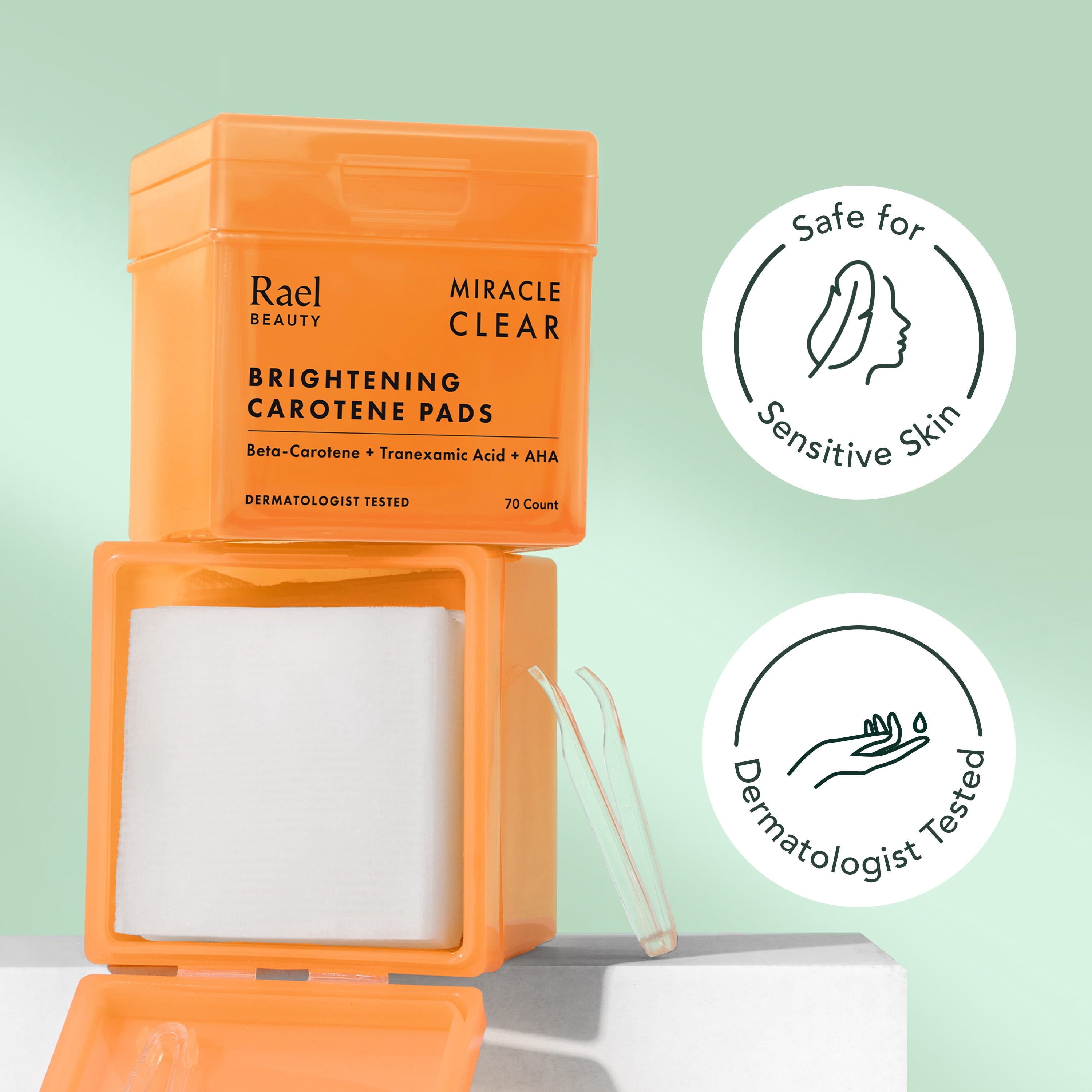 Rael Miracle Clear Brightening Carotene Pads, 70 Count