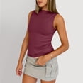 thumbnail image 5 of Lumtrix Tank Tops For Women Ribbed Boat Neck Slim Fitted Ruched Basic Sleeveless Shirts 2026 Summer Clothes Wine M, 5 of 6