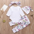 thumbnail image 5 of GYRATEDREAM 4 pcs Baby Girls Pants Set Newborn Infant Toddler Cartoon Romper Pants Hats Headband Clothes 0-24 Months, 5 of 5