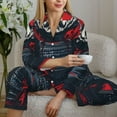 thumbnail image 6 of Uemuo Red Black Eastern Panda Warrior Pattern Womens Pajama Sets,PJ Set for Women,Pajamas for Women Logo,Long Sleeve Pajama Set for Women,Soft Long Sleeve Top With Pants-XX-Large, 6 of 9