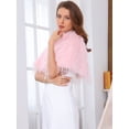 thumbnail image 2 of DARING DIVA Women's Faux Fur Bow Tie Neck Wedding Cardigan Shrug S Pink, 2 of 6