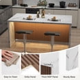 thumbnail image 5 of Hawsaiy 67" Modern LED Rectangle Dining Table Kitchen Island with Marble Top, 6 Seater Dining Table with Lights for Home, Kitchen, Office, White, 5 of 9