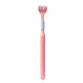 thumbnail image 4 of relayinert Macaron Color Toothbrush Vibrant And Stylish Plastic Three Head Toothbrush For Cleaning 418 Girl Pink Adult 5Set, 4 of 6
