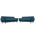 thumbnail image 1 of Modway Engage Modern Fabric 2-Piece Sofa Set with Loveseat in Azure Blue, 1 of 6