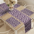 thumbnail image 2 of Ambesonne Nature Table Runner & Placemats, Dark Purple Leaves Pattern, Placemat 4 pcs + Runner 16"x72", Purple and Cream, 2 of 2