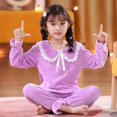 thumbnail image 3 of Pijamas de encaje de franela para niños, Conjunto de pijama de Navidad para niñas, ropa de dormir gruesa de princesa, pijamas cálidos de lana Coral, 3 of 4