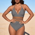 thumbnail image 2 of Aboser Halter Swimsuits for Women One Piece High Cut Bathing Suit Deep V Plunge Cheeky Swimsuit Breathable Mesh Sheer Swimwear Slim Fit Backless Shaping Wear, 2 of 6