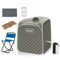 thumbnail image 1 of Patiojoy Portable Steam Sauna Spa Household Personal Sauna Tent with 9-Level Temperature &Timer Grey, 1 of 10