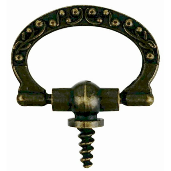National Artcraft 7/8" x 1" Antique Brass Ring-Style Screw-In Picture Frame Hanger (Pkg/12)