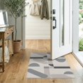thumbnail image 2 of ODIKA 2'x3' Gray Beige Modern Geometric Abstract Washable Accent Rug Contemporary Minimalist Rounded Rectangle Block for Bedroom, Nursery, RV, Pet Friendly, Bedside Mat, 2 of 7