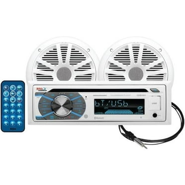 BOSS Audio System Marine Single-DIN In-Dash with 2 Speakers, Silver
