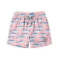 thumbnail image 1 of Zpanxa Kids Shorts Polyester Spandex Print Pattern with Drawstring Elastic Waistband Casual Swim Trunks 14-15 Years, 1 of 7