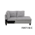 thumbnail image 5 of Hommoo Flannel Living Room Furniture Sets, 4-Seat Couches and Sofa Set, L Shaped Couch Set Sectional Sofa Set for Home, Apartment, Dorm, Grey(No Ottoman), 5 of 8