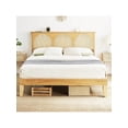thumbnail image 2 of Ourlova Rattan Queen/Full Size Bed Frame With LED Light And Storage Headboard. No Box Spring Required. Easy Assembly. No Noise. Perfect For Home Decor, 2 of 10