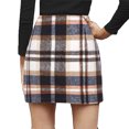 thumbnail image 7 of Douhoow Women Plaid Mini Skirt Winter Pencil Skirt Elegant Vintage Preppy Skirts for Teen Girls, 7 of 7