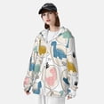 thumbnail image 5 of Daiia Cute Dinosaurs UPF 50+ Sun Protection Hoodie Jacket Lightweight Long Sleeve Sun Shirt for Women Men with Pocket Hiking Outdoor-X-Large, 5 of 9