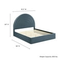 thumbnail image 3 of Platform Bed Frame, King, Blue, Velvet, Hotel Bedroom, Modern Contemporary, HB38113, 3 of 8