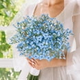 thumbnail image 4 of HonestMatter Blue Fake Flowers, Artificial Babys Breath Gypsophila Bouquet with Silk Ribbon, Real Touch Faux Floral for Wedding Home Vase Centerpieces, 1 Piece, 4 of 6