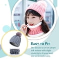 thumbnail image 3 of QualitChoice Winter Caps Decorative Hat Scarf Set Adorable Autumn Crochet Neckerchief Sports Two-piece Stylish Collar Gray 1Set, 3 of 6