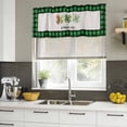 thumbnail image 4 of 2 Pack Valances for Window, St. Patrick's Day Short Curtains for Kitchen Bedroom Living Room, Country Spring Clovers Green Black Plaid Rod Pocket Small Window Treatment Valance Drapes 54 x 18 Inch, 4 of 8