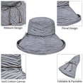 thumbnail image 2 of Sun Hat for Women, Summer Beach UPF 50+ Packable Wide Brim Bucket Hat, Line Stripe Pattern Design, 2 of 7