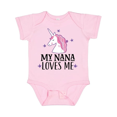 

Inktastic My Nana Loves Me Unicorn Gift Baby Girl Bodysuit