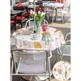thumbnail image 4 of Pink Spring Easter Outdoor Tablecloth - 60 Inch Round Dining Table Cover, Bunny Carrots Eggs Floral Botanical Waterproof Outdoor Table Cloth with Umbrella Hole & Zipper for Picnic/Patio/Party, 4 of 7