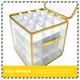 thumbnail image 3 of SPORTS JOY PVC Christmas Ornament Storage Box, 64 3.15" Square Grids, Waterproof, Load Capacity 330lb+, Clear Christmas Tree Ball Organizer with Hardpaper Divider, Handles (Glod), 3 of 8