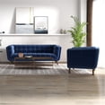 thumbnail image 3 of Kelvin Mid-Century Pillow Back Velvet Sofa and Lounge Chair Set in Blue, 3 of 5