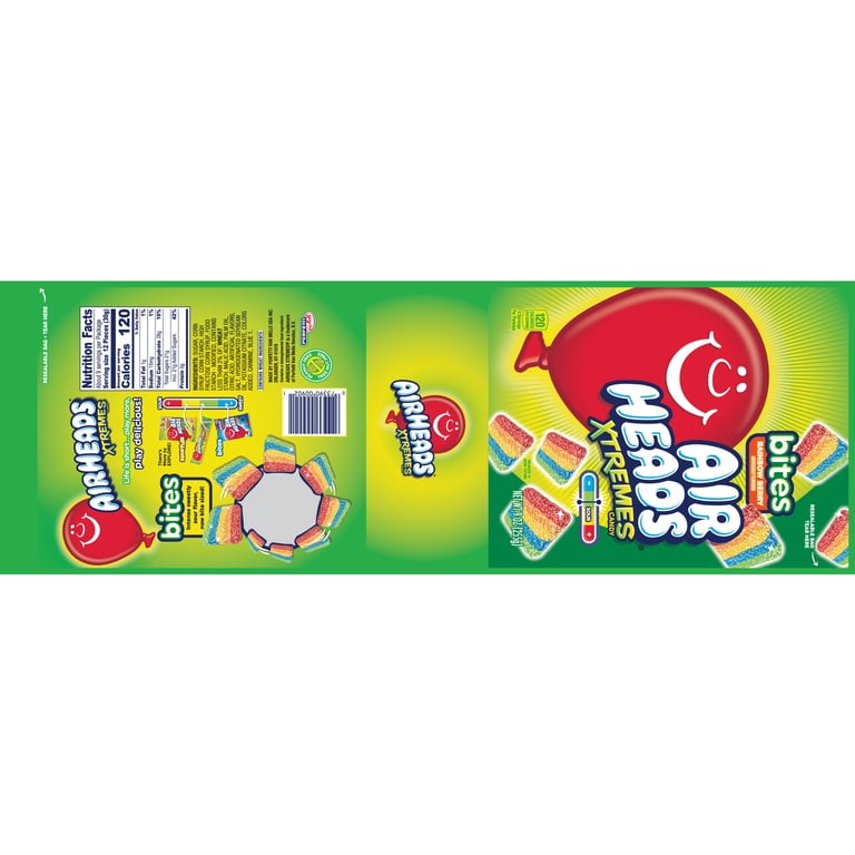 2 pack) Airheads Xtremes Bites Fruity Berry Chewy Sour Candy