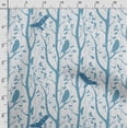 thumbnail image 3 of Soimoi Bird With Leaves Printed, Japan Crepe SatinFabric, by The Yard 54 Inch Wide, Decorative Sewing Fabric for Dresses Kimonos Gowns, Blue, 3 of 5