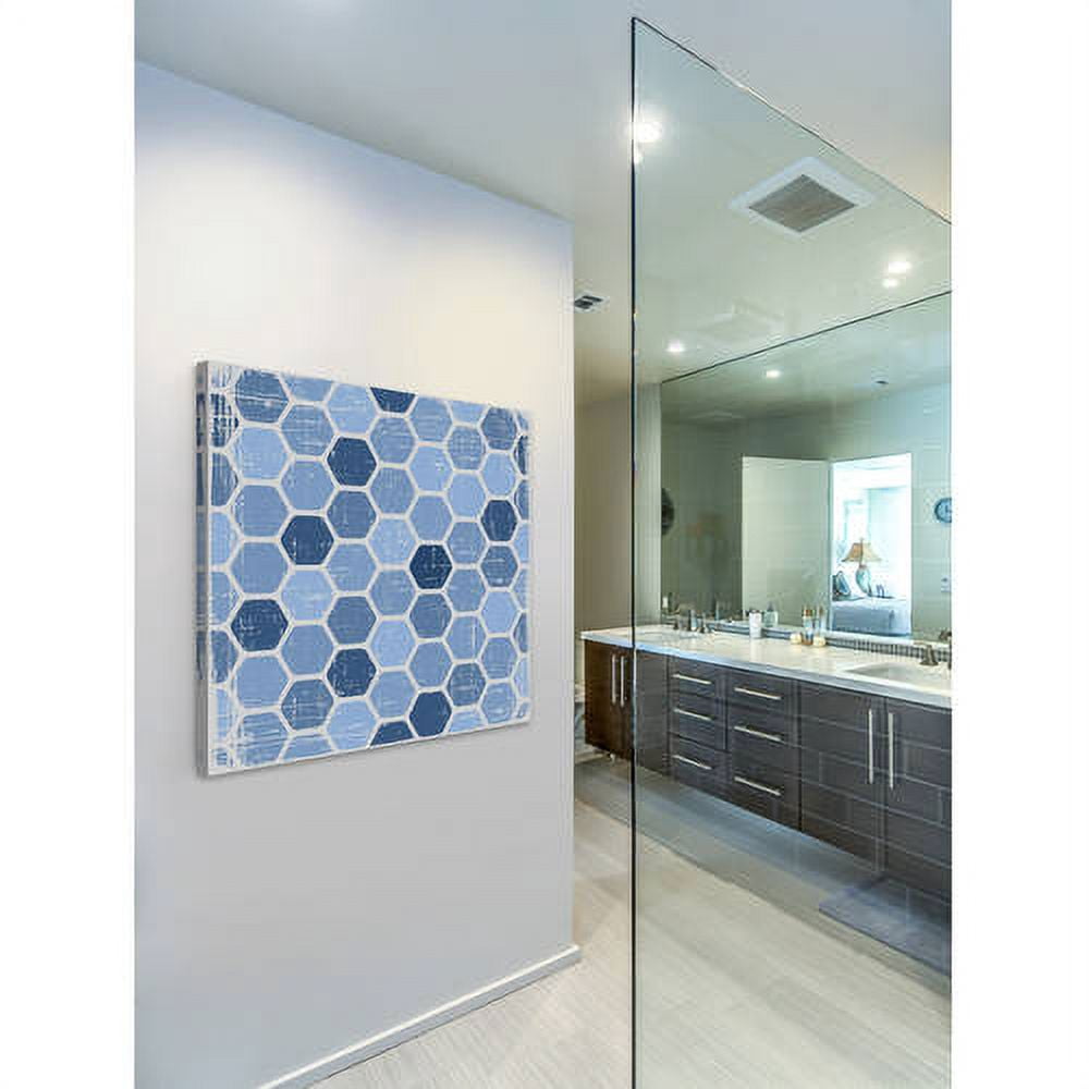 "Blue Honeycomb" Painting Print on Wrapped Canvas