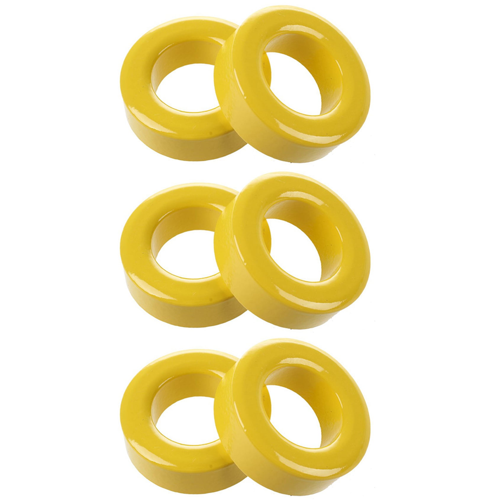 6 Pcs 33mm x 19mm x 11mm Yellow White Iron Core Ferrite Rings Toroid