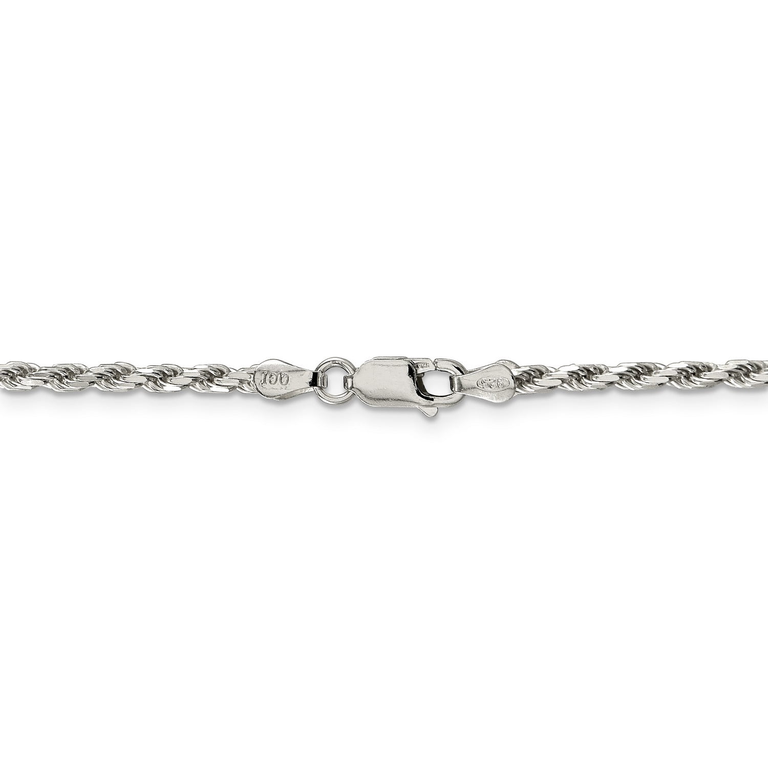 Solid Diamond-Cut Rope Chain Necklace 
