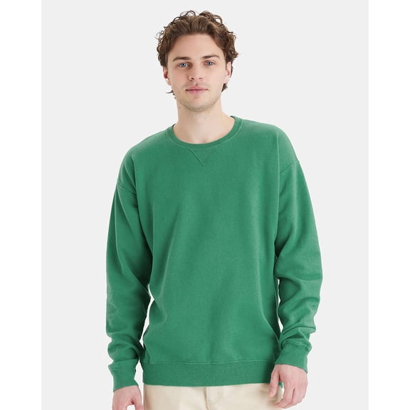 Hanes Mens Big ComfortWash Garment Dyed Fleece Sweatshirt, 2XL