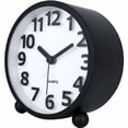 thumbnail image 2 of Reloj despertador analógico silencioso, de metal negro, dígitos 3D grandes, reloj de mesa que no hace tictac con luz nocturna, reloj despertador de mesita de noche de 10,8 cm, 2 of 5