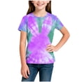 thumbnail image 2 of Spazoro Girls Graphic T-Shirts Tees, Round Neck Short Sleeve Easter Print Casual Tops for Kids Army Green Size 3-4, 2 of 5