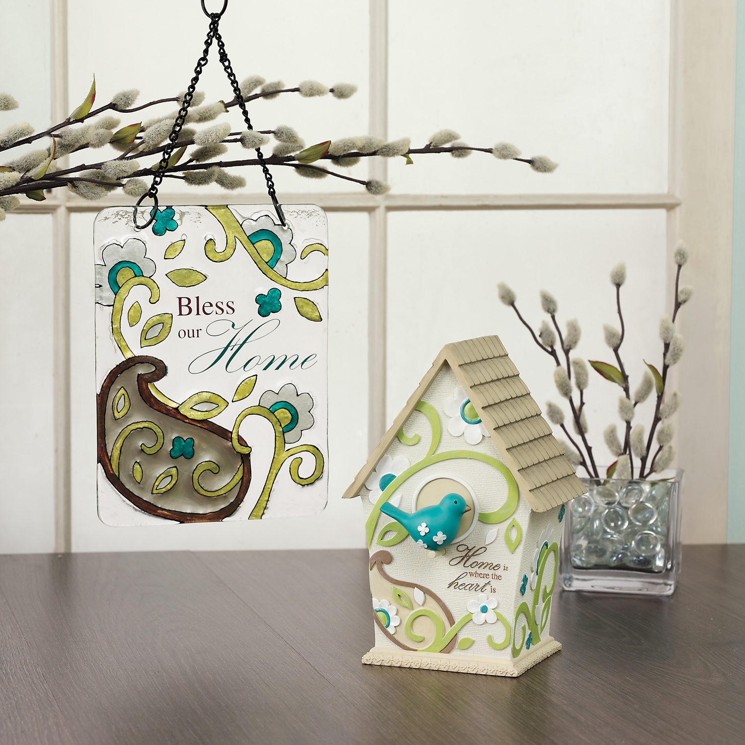 Pavilion Gift Company Perfectly Paisley Home Decorative Birdhouse, Inscription Home is Where The Heart is - image 2 of 3