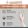 thumbnail image 5 of (2 pack) Tommie Copper Sport Compression Wrist Sleeve, Black, Adult, Small/Medium, Copper and Zinc Infused Muscle Recovery, 1 Sleeve, 5 of 10