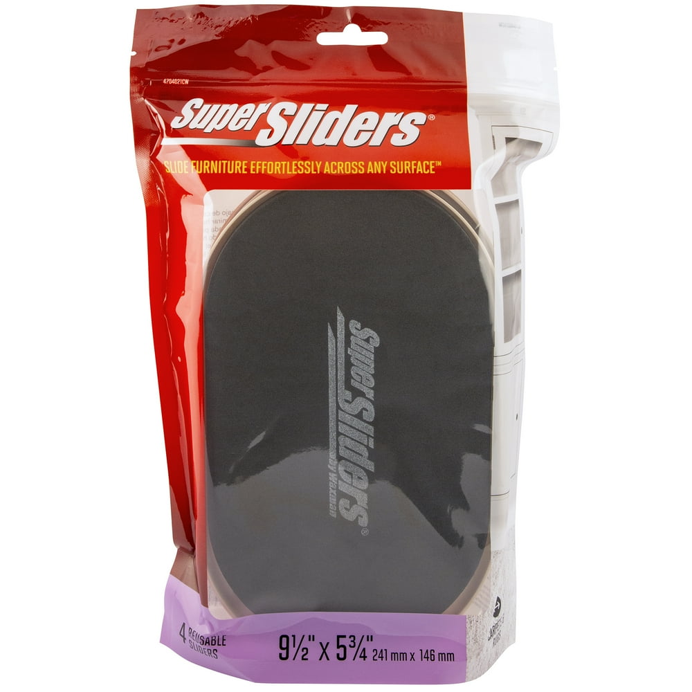 Super Sliders 5 3/4 x9 1/2" Oval Plastic Furniture Slider Beige 4 Pack