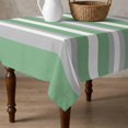 thumbnail image 4 of Green Grey Stripe Table Cloth Waterproof Tablecloths, Farmhouse Modern Art Striped Tablecloth Dining Table Cover for Kitchen Party Tabletop Outdoor, Square Tablecloth 54x54 Inch, 4 of 9
