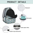 thumbnail image 4 of Football and Flower Slateblue Pattern Backpack for School, Cute School Bag with Adjustable Shoulder Straps and Padded Back, 15.3"x11"x7.1", 4 of 5