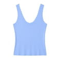 thumbnail image 5 of Sokhug Tank Top for Women's Scalloped Edge Ribbed V Neck Sleeveless Slim Fit Casual Cami Summer Tank Tops, 5 of 7