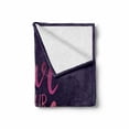 thumbnail image 2 of Fitness Soft Flannel Fleece Throw Blanket, Love Your Body Hand Drawn Typography Inspirational Positive Attitude, Cozy Plush for Indoor and Outdoor Use, 50" x 70", Dark Purple Pink Peach, by Ambesonne, 2 of 6