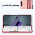 thumbnail image 5 of Compatible with Samsung Galaxy Z Fold 5 5G Case Mirror Leather Cover Wallet Slim Clear S-View Shockproof Thin Cover with Kickstand Anti-Scratch Protective Phone Case for Samsung Z Fold 5 5G, 5 of 14