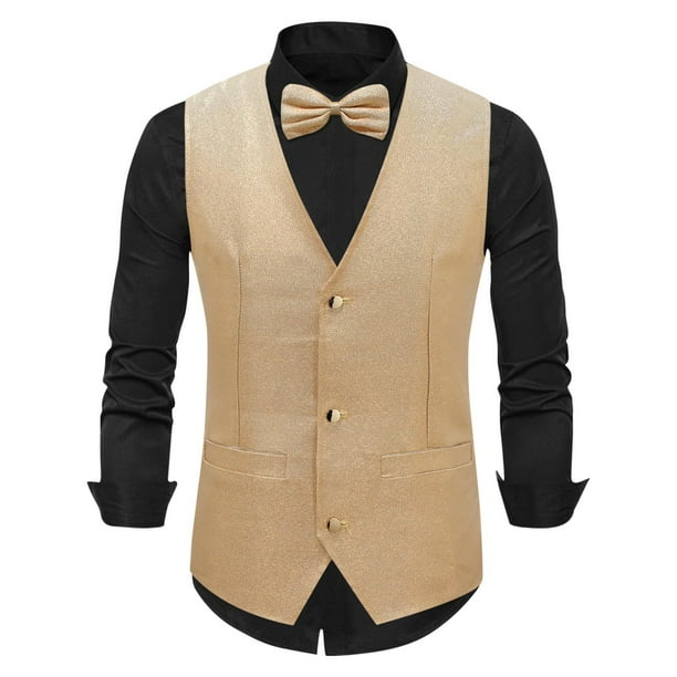 pstuiky Camisetas sin mangas, Blusa sin mangas con cuello en V, botones y pajarita con bolsillos estampados a la moda para hombre Tops elegantes para mujer xl