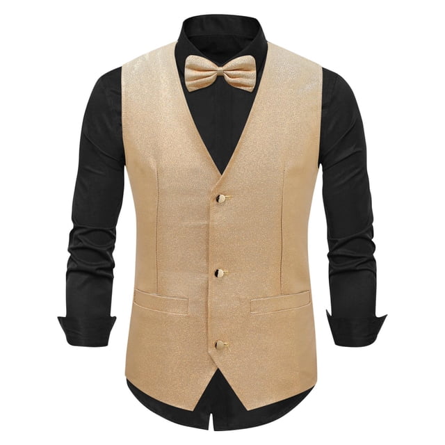 pstuiky Camisetas sin mangas, Blusa sin mangas con cuello en V, botones y pajarita con bolsillos estampados a la moda para hombre Tops elegantes para mujer xl