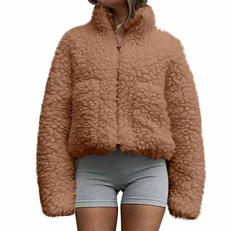 

Women s Plaid Long Sleeve Zipper Sherpa Fleece Sweatshirt Pullover Jacket Coat