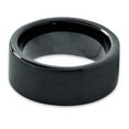 thumbnail image 2 of Tungsten Wedding Band Ring 4mm for Men Women Comfort Fit Black Flat Cut Brushed Polished, 2 of 4